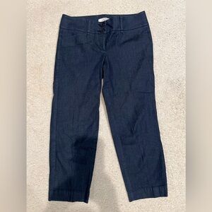 Ann Taylor loft petite original crop blue cotton blend pants size 00P.